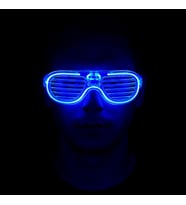 Mavi Led Işıklı Parti Gözlüğü - Neon Glow Gözlük 3 Modlu (Çok Renkli)