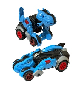 Trex Dinazor Figür Araba Sürtmeli Teker Transformers Robot Dinozor 15cm MAVİ