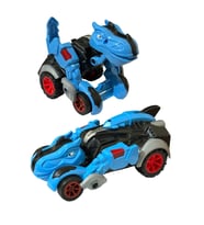 Trex Dinazor Figür Araba Sürtmeli Teker Transformers Robot Dinozor 15cm MAVİ