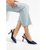 Suins Hope Model Kadın Stiletto Parlak Saten Ayakkabı