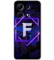 İnfinix Note 30 Pro Kılıf HD Desen Baskılı Kılıf - Dark Neon Yaprak F Harfi
