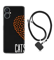 Tecno Spark 9T Kılıf Silikon Boyun Askılı İpli Desenli Silikon Cats 1792