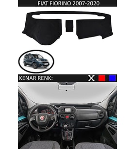 Fiat Fiorino 2007-2020 Için Uygun Torpido Koruma Halısı Siyah Kenar Renk Siyah
