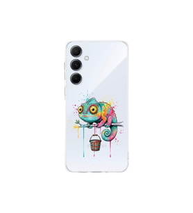 Samsung Galaxy A56 ile Uyumlu Splash Bukalemun Tasarımlı Şeffaf Silikon Kılıf