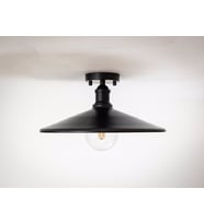 RİOLİGHT RETRO TEKLİ METAL PLOFONYER AVİZE ŞAPKA ÇAPI: 38CM (Siyah)