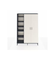 Arges Dolap 7 Raflı 2 Kapaklı Tek Askılı 132x30x195 Antrasit-Aytaşı/Antrasit