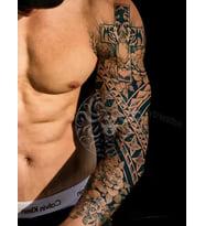 GZQB-050 YARI KALICI HAÇ VE ASLAN DESEN KOL DÖVMESİ-TATTO