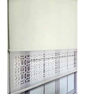 BBB Lazer Kesim Çift Mekanizmalı Tül Stor Perde Ekru MLT5007