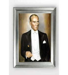 Gümüş Çerçeveli Atatürk Tablo cv1332