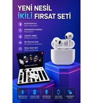 3.Nesil Tws Bluetooth Kulaklık Bluetooth Bağlantılı Akıllı Saat Amoled Ekran Plastik Hasır Kordon
