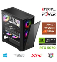 ETERNAL POWER RYZEN 7 5700X 32G DDR4 1TB M.2 RTX5070 A520 M750W (Siyah)