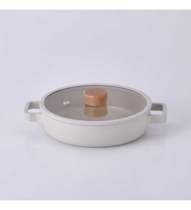 Neoflam Fika Alüminyum Bej Cam Kapaklı Döküm Sahan 22 Cm