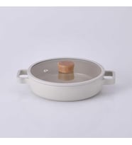 Neoflam Fika Alüminyum Bej Cam Kapaklı Döküm Sahan 22 Cm
