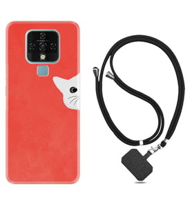 Tecno Camon 16 18P Pova Kılıf Boyun Askılı Silikon Kedoş 1735