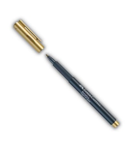 Altın Sarı Metalik Marker Kalem 1.5 mm Keçe Uçlu 1 Adet Faber Altın Sarı Metalik Markör Davetiye Kalemi 1 Adet