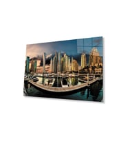 Şehir Manzara Cam Tablo 4mm Dayanıklı Temperli Cam City Landscape Glass Table 4mm Durable Tempered (Çok Renkli)