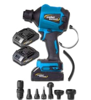 Lieber German Teknoloji 21v 3 Ah Çift Kompresörlü 7 Pcs Hava Üfleme /emme Lastik Şişirme Makinesi (Mavi)