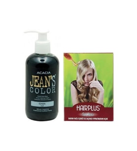 Jeans Color Saç Boyası Yeşil 250 ml Ve Hairplus Saç Açıcı