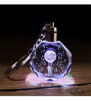 Merdiven Ay Tasarımlı Işıklı Kristal Anahtarlık