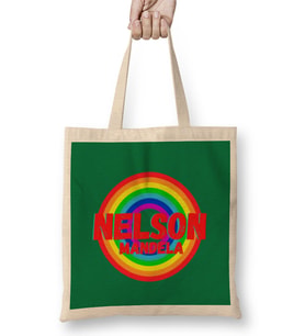 Nelson Mandela Quotes Art Gift - Vintage Retro Style Bez Çanta Uzun Saplı