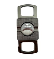 Cohiba Gunmetal Düz Çizgi Detaylı Metal Puro Makası Kesici - TR8726