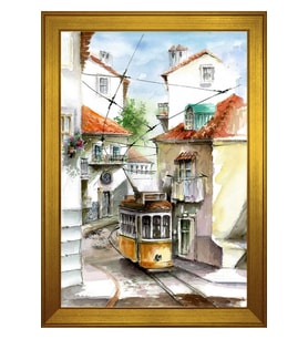 Manzara Temalı Kanvas Tablo 50 x 70 cm Gold Çerçeve