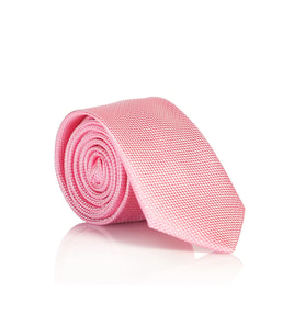 Pembe Slim Fit Düz Renk Dokuma Kravat / DDK-18