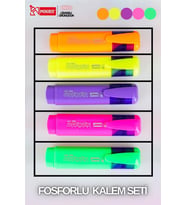 MİKRO 5 RENK FOSFORLU KALEM SETİ