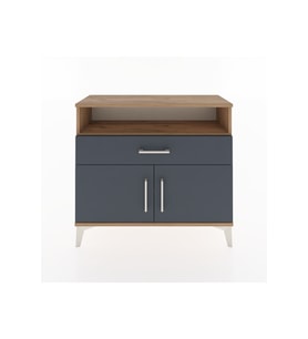 Arges Şifonyer 2 Raflı Tek Çekmeceli 2 Kapaklı 88x30x80 Çam-Antrasit