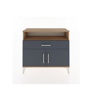 Arges Şifonyer 2 Raflı Tek Çekmeceli 2 Kapaklı 88x30x80 Çam-Antrasit