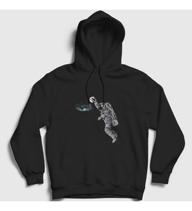 Presmono Unisex Siyah Basketball Astronaut Space Astronot Uzay Kapüşonlu Sweatshirt 282247tt