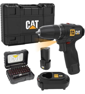 Cat Dx1160 12Volt/2.0Ah Li-Ion Çift Akülü Kömürsüz Profesyonel Şarjlı Darbeli Matkap + Da01901 32 Pa (Çok Renkli)
