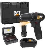 Cat Dx1160 12Volt/2.0Ah Li-Ion Çift Akülü Kömürsüz Profesyonel Şarjlı Darbeli Matkap + Da01901 32 Pa (Çok Renkli)
