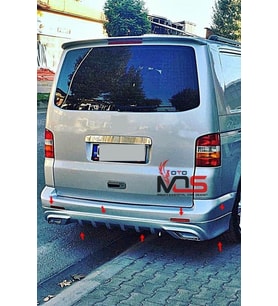 VW TRANSPORTER T5 ARKA TAMPON EKİ KARLIK FİBERGLASS BOYASIZ Uyumlu