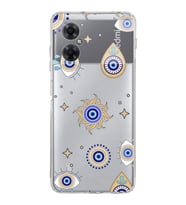 PrintiFy Xiaomi Redmi Note 11R ile Uyumlu 1mm Slim Fit Nazar Boncuğu 5 Baskılı Şeffaf  Kılıf