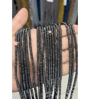 Hematit Taşı Fasetli Kesim Parlak Füme 4x2mm Doğal Taş Dizi