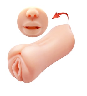 LilituShop 3 Boyutlu Çift Taraflı Suni Oral & Vajinal Mastürbatör - Gemini