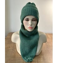 EL ÖRGÜSÜ YUMUŞAK KADIN BERE BOYUNLUK SET STANDART BEDEN (Haki)