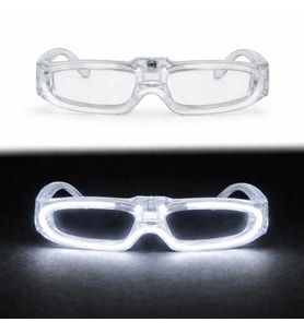 Mey İthalat® Beyaz LED Işıklı Parti Gözlüğü 3 Modlu – Glow & Gece Eğlence Gözlüğü