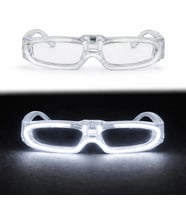 Mey İthalat® Beyaz LED Işıklı Parti Gözlüğü 3 Modlu – Glow & Gece Eğlence Gözlüğü
