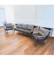 Pimango Pi Locca Bahçe Ve Balkon Mobilyası Antrasit Gri 3+1+1