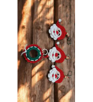 Luluyen 4'lu Sevimli Yılbaşı Temalı Amigurumi El Örgüsü Anahtarlık ve Çanta Aksesuarı,yılbaşı Hediyesi