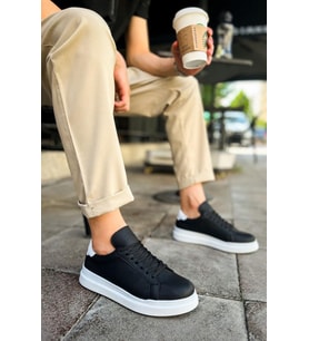 CH979 Santoni GBT Spor Erkek Ayakkabı SIYAH/BEYAZ