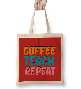 Funny coffee drinKs Art lover Gift Quote Vintage Retro Rainbow Style Bez Çanta Uzun Saplı