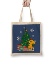 Agumon Around The Christmas Tree Digimon Bez Çanta Uzun Saplı