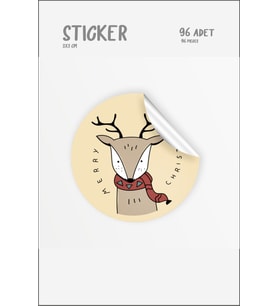 Mutlu Yıllar Sticker 3 Cm 96 Adet Yeni Yıl Yılbaşı Sticker