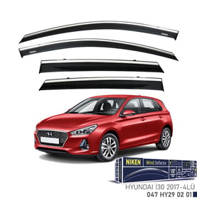 Hyundai İ30 Uyumlu Yeni Kasa 2017-2018 Kromlu Cam Rüzgarlığı Niken (Karışık)