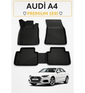 Audi A4 2008 Sonrası Uyumlu 3D Kauçuk Oto Paspas – Premium Seri