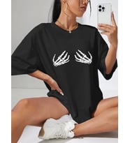 Baskılı T-shirt - Siyah