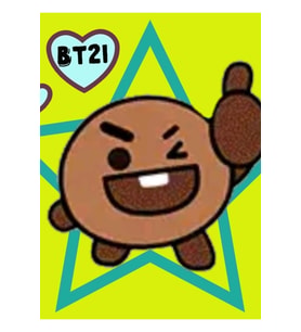 Bt21 Shooky Tablo Ahşap Poster Dekoratif Kod4609